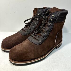 NWOT Rancourt & Co. x Helm Welden Boot Brown Suede Deerskin Made USA 13 Wide EE